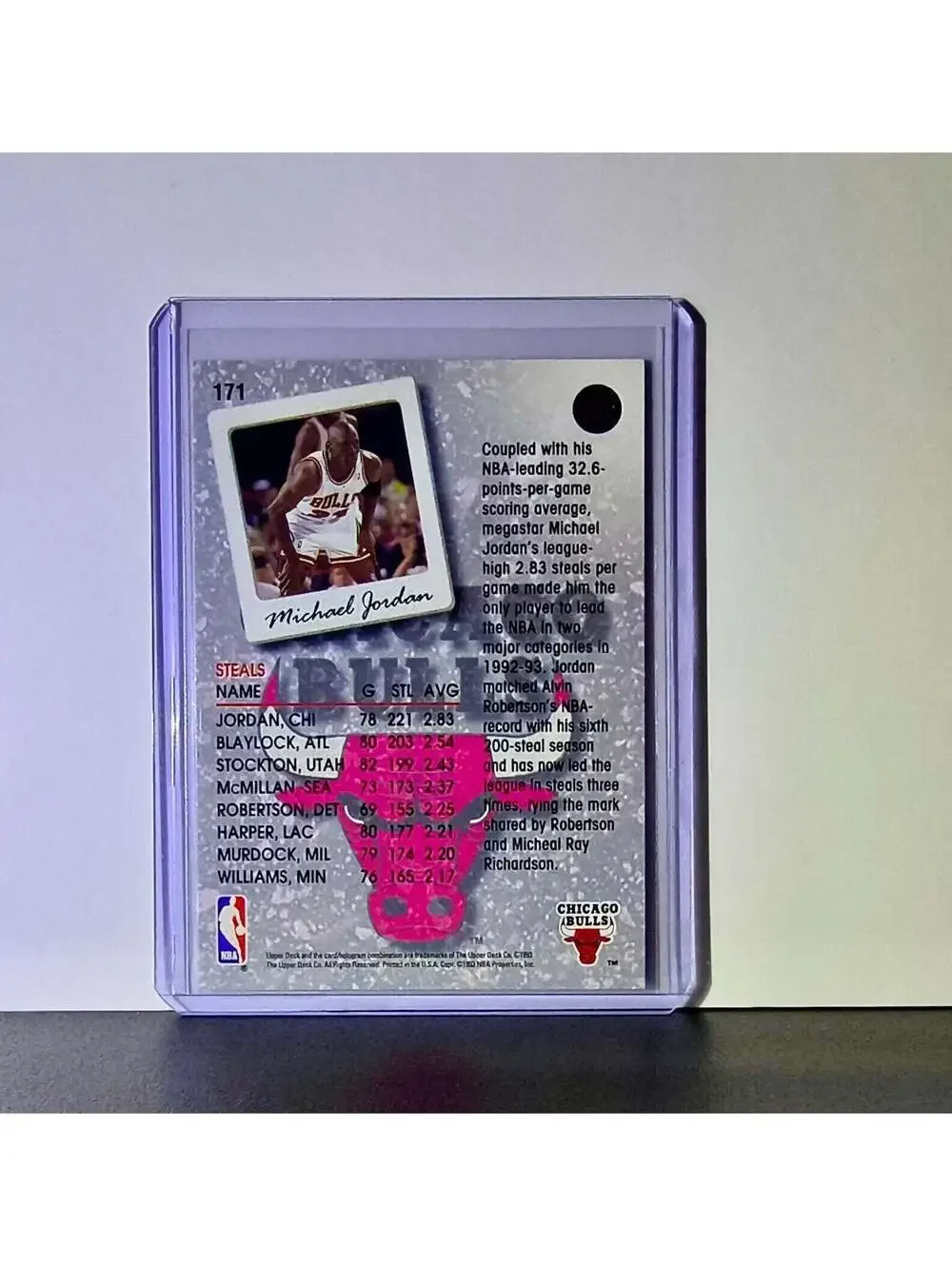 Michael Jordan 1992-93 Upper Deck Season Leaders #171 Card Chicago Bulls